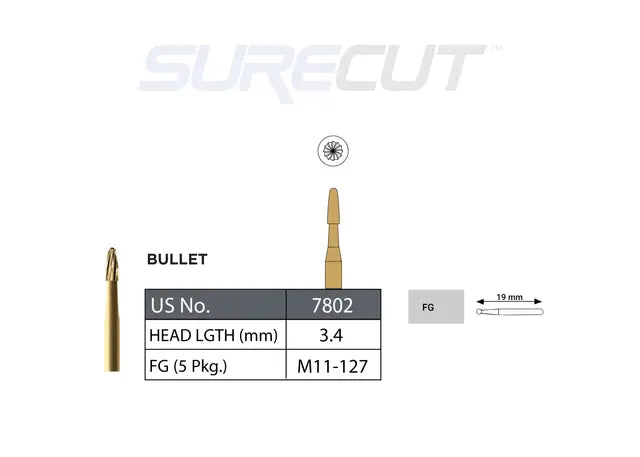 SureCut, Carbide, Trim & Finish, Bullet FG -5/Pk