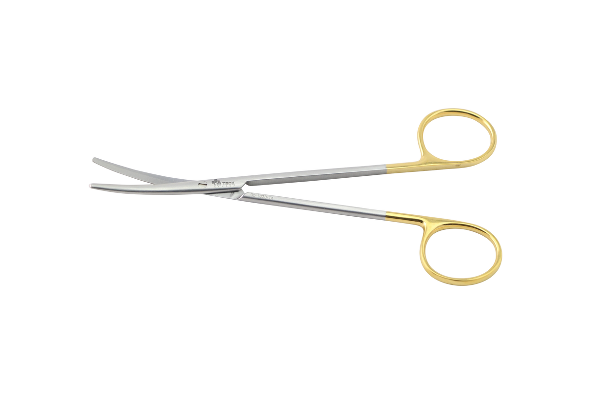 HiTeck Metzenbaum Fine (Delicate) Scissor, Curved, Blunt, Tungsten Carbide, 14.5CM