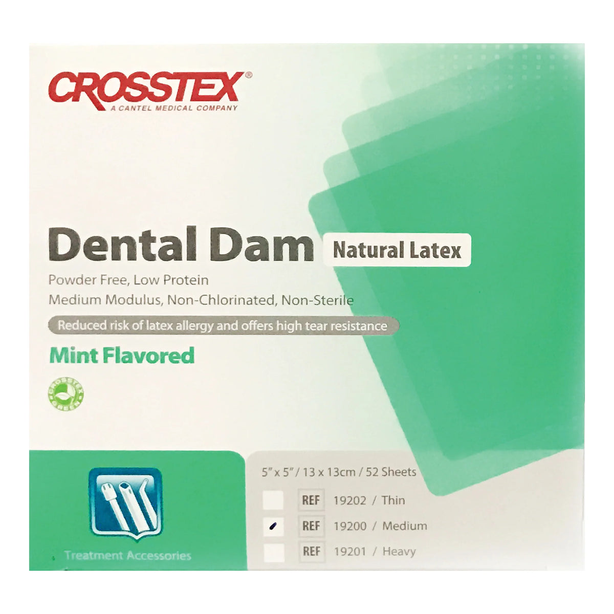 Latex Dental Dam – Mint Flavored, Green, 5