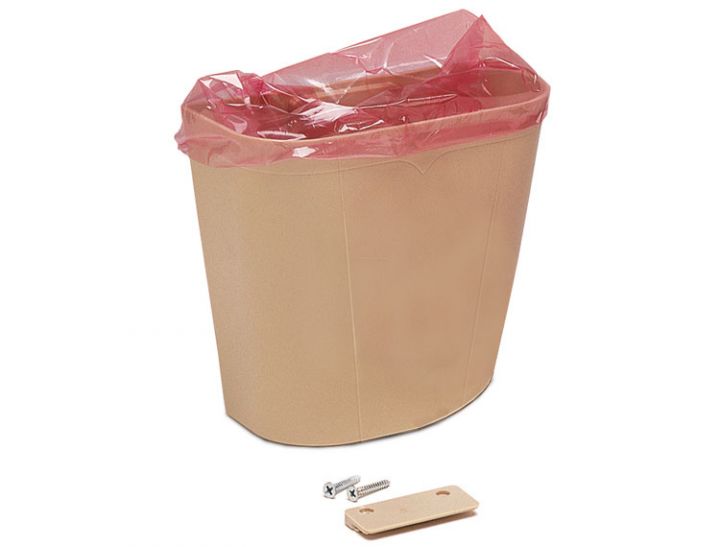 Handi-Hopper Waste Receptacle with Mounting Brackets, Beige