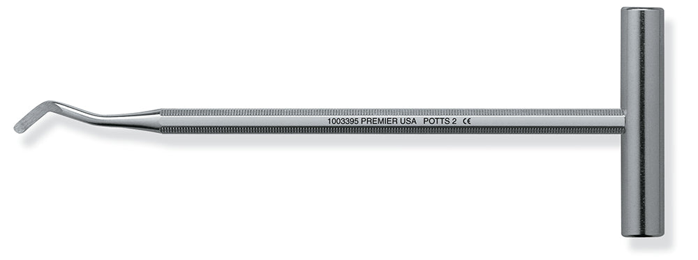 Surgical Elevators – # 2 Potts, T Bar Handle, Single End