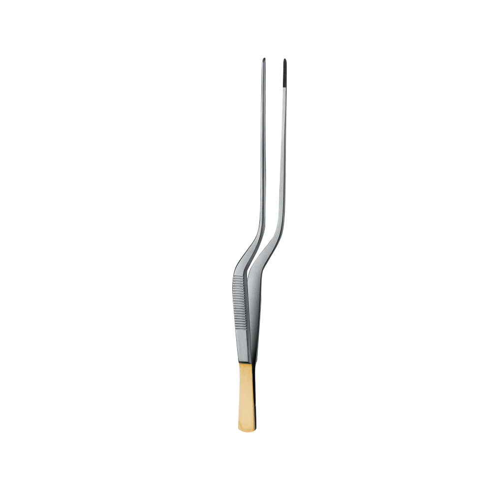 Cushing Taylor Bayonet Dressing Forcep, Serrated, Tungsten Carbide, 18CM