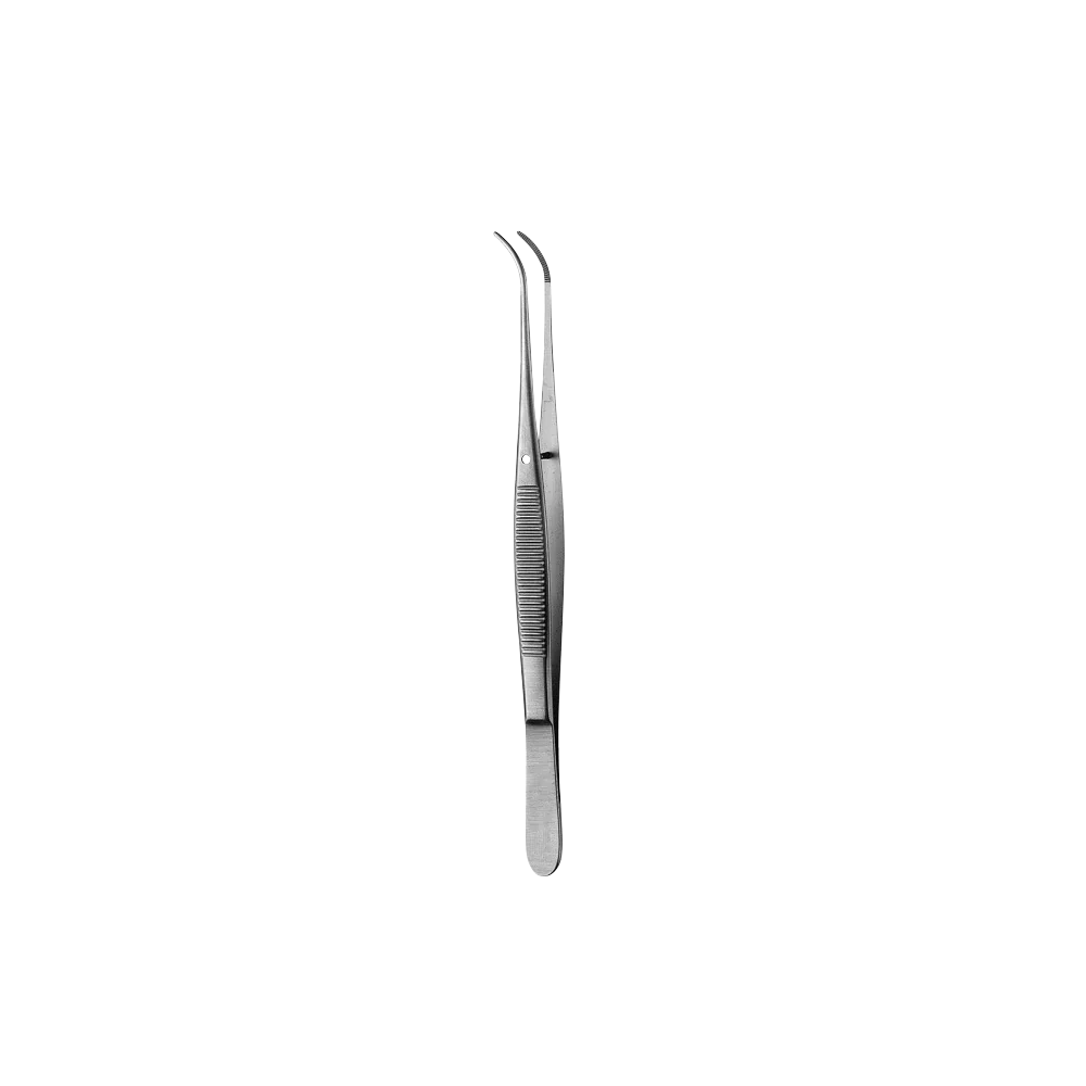 Semken Dressing Forcep, Serrated, Curved, 12CM