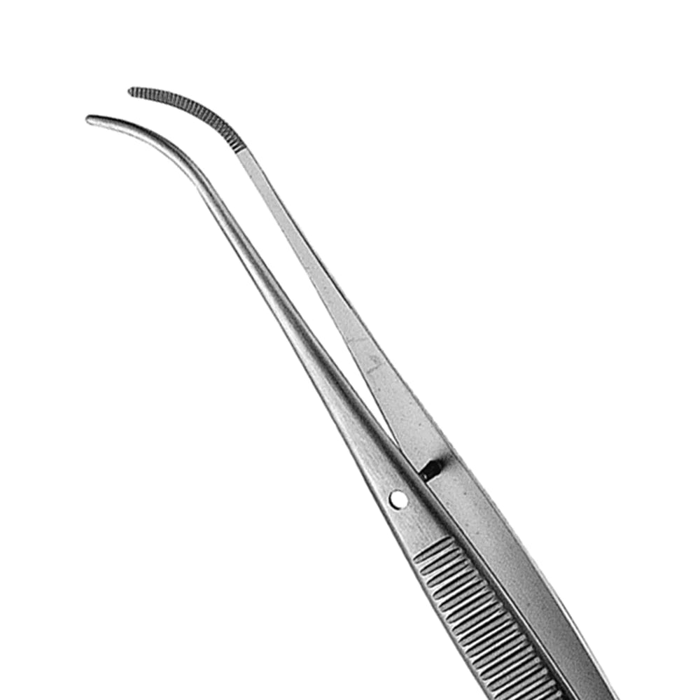 Semken Dressing Forcep, Serrated, Curved, 12CM