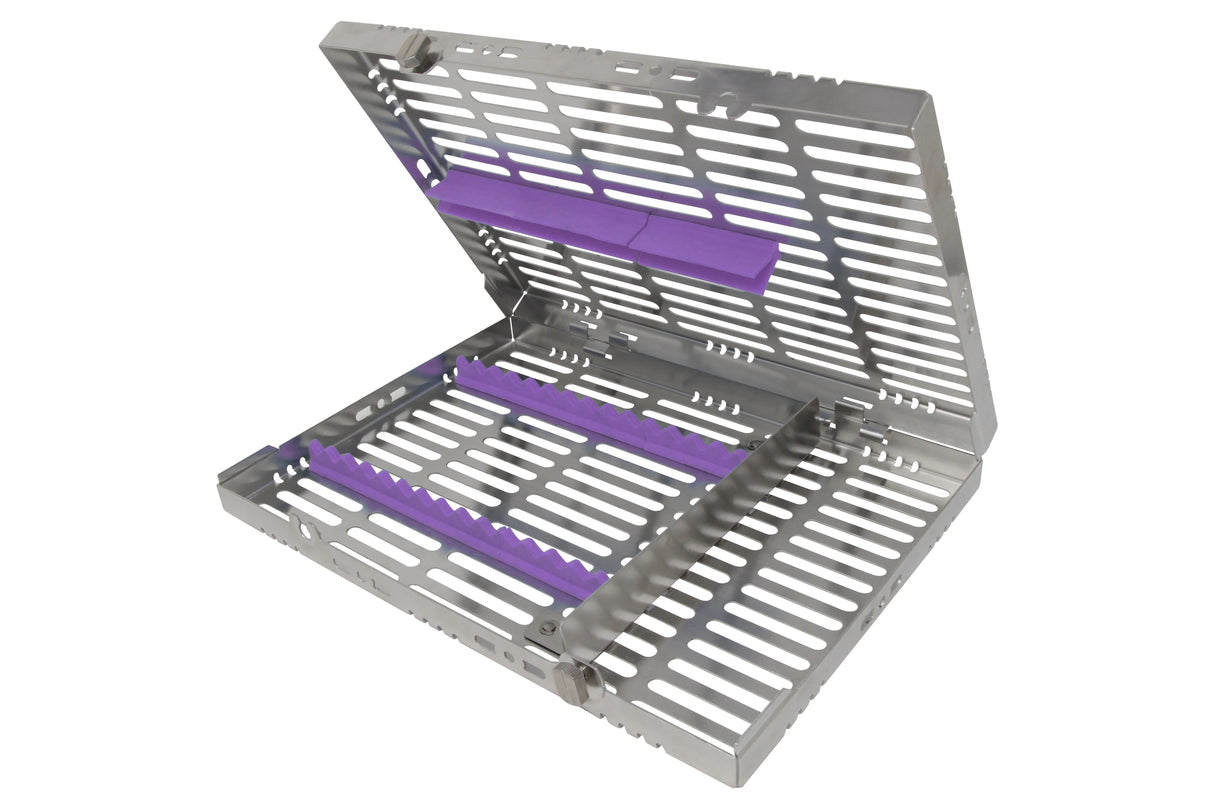 Sterilization Cassette for 16 Instruments, With Adjustable Accessory Area - 280x202x30, Detachable
