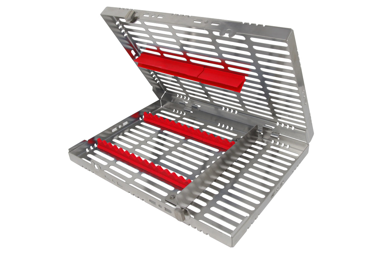 Sterilization Cassette for 16 Instruments, With Adjustable Accessory Area - 280x202x30, Detachable