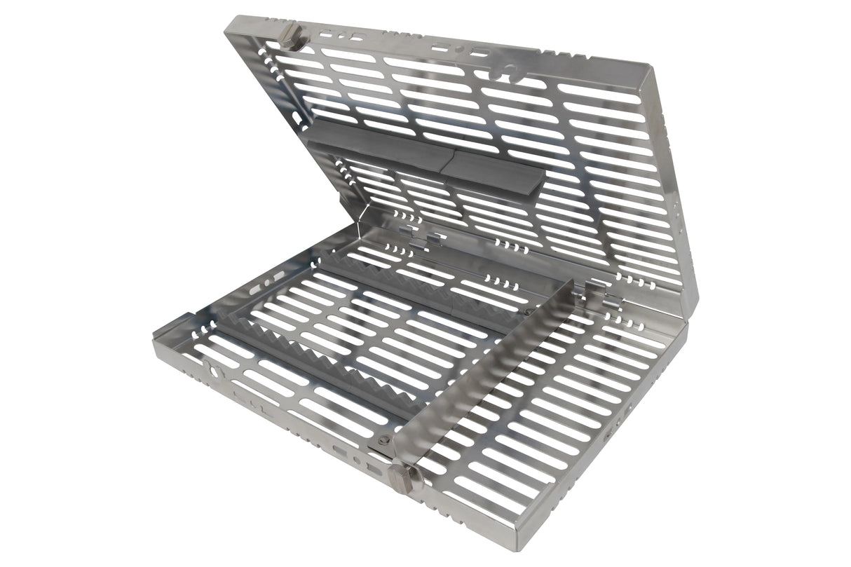 Sterilization Cassette for 16 Instruments, With Adjustable Accessory Area - 280x202x30, Detachable