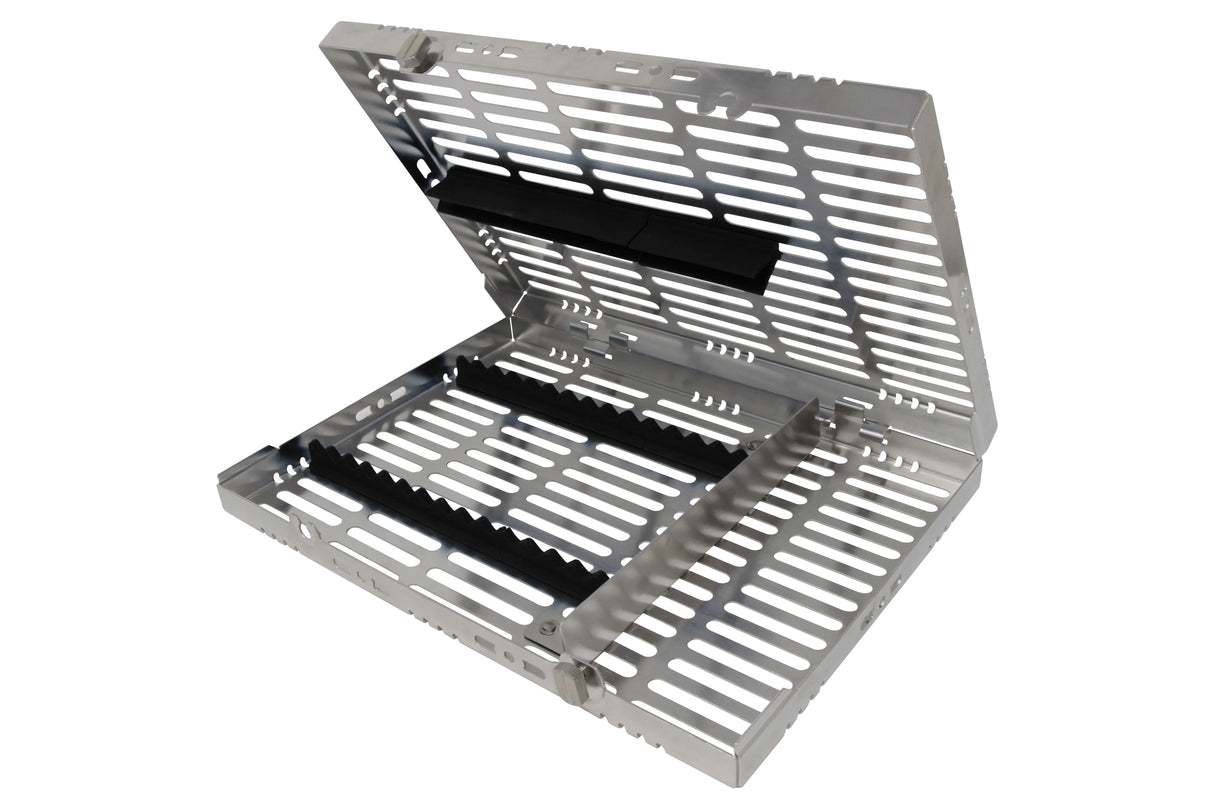 Sterilization Cassette for 16 Instruments, With Adjustable Accessory Area - 280x202x30, Detachable
