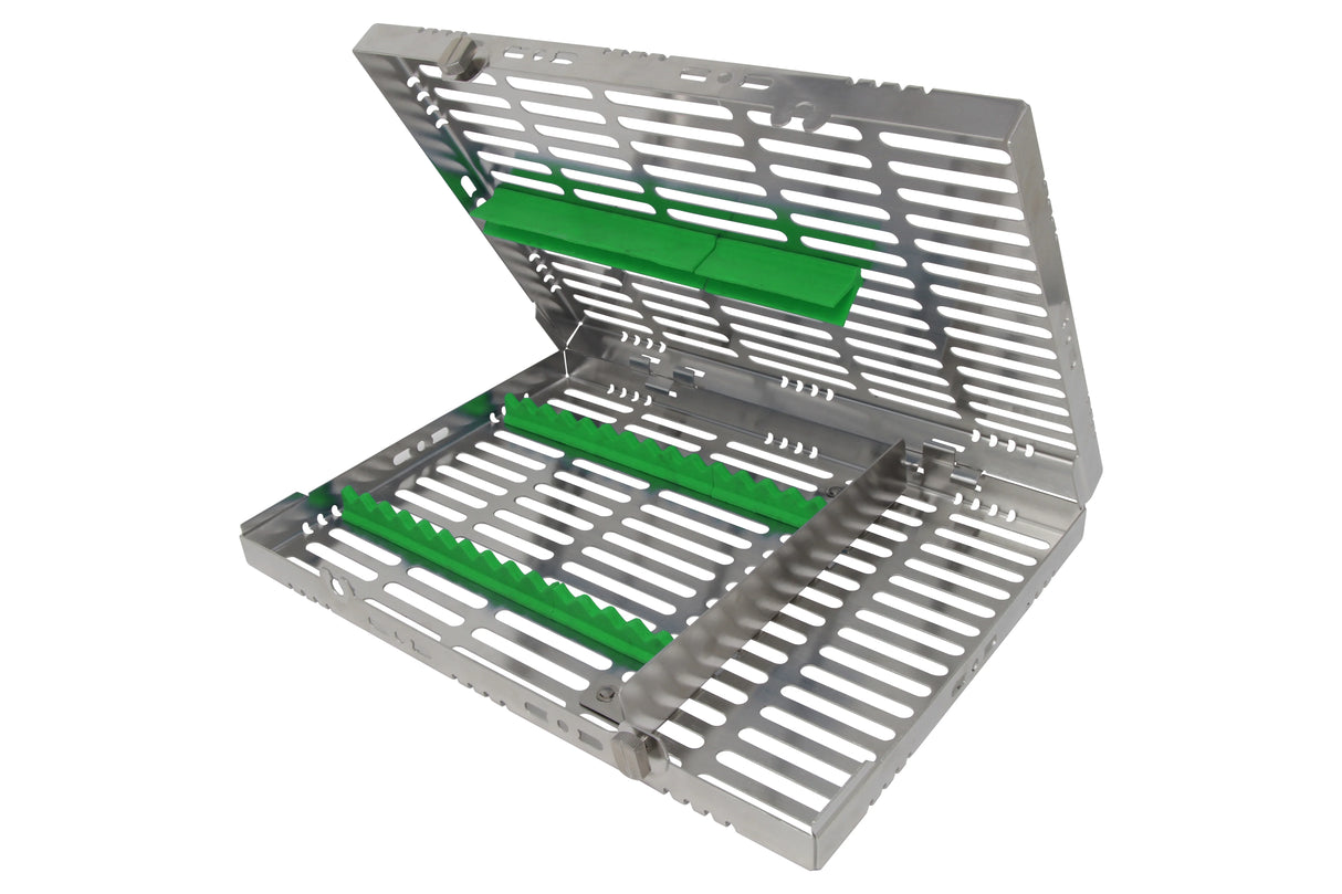 Sterilization Cassette for 16 Instruments, With Adjustable Accessory Area - 280x202x30, Detachable
