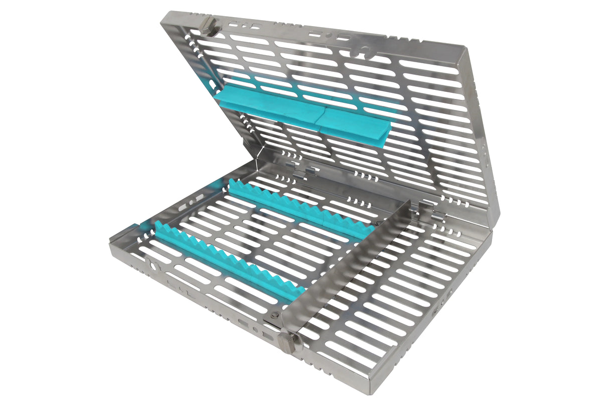 Sterilization Cassette for 16 Instruments, With Adjustable Accessory Area - 280x202x30, Detachable