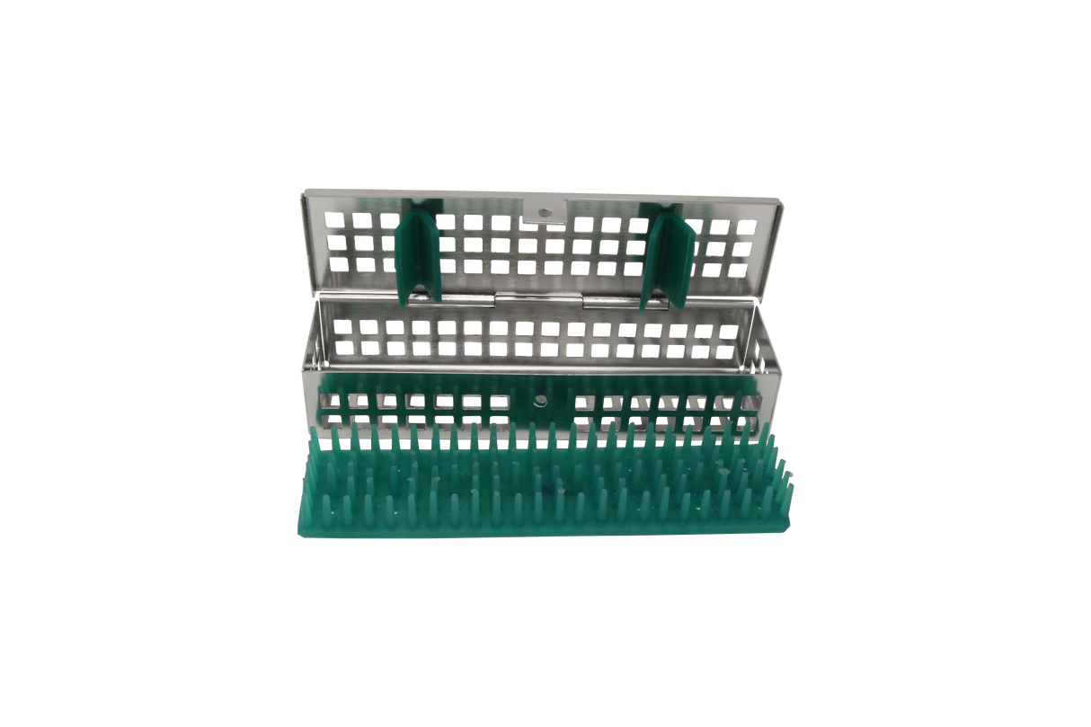 Sterilization Cassette for Clamps, Small Parts & Handpieces, With Silicone Mat - 150x40x30, Non Detachable