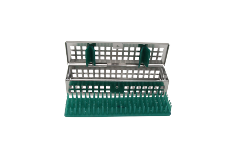 Sterilization Cassette for Clamps, Small Parts & Handpieces, With Silicone Mat - 150x40x30, Non Detachable