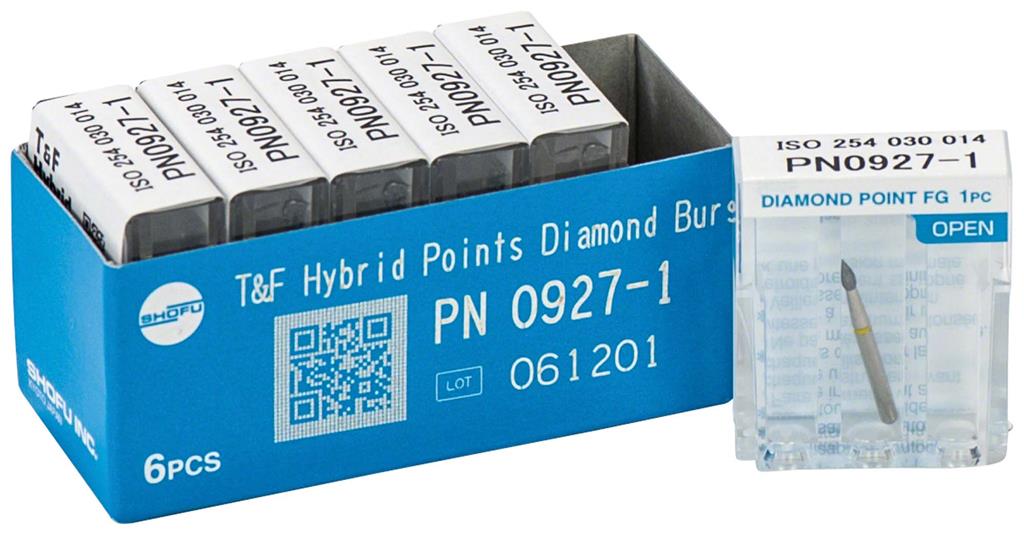 Hybrid Points® T&F Diamond Burs – FG, Extra Fine, Yellow, 1/Pkg