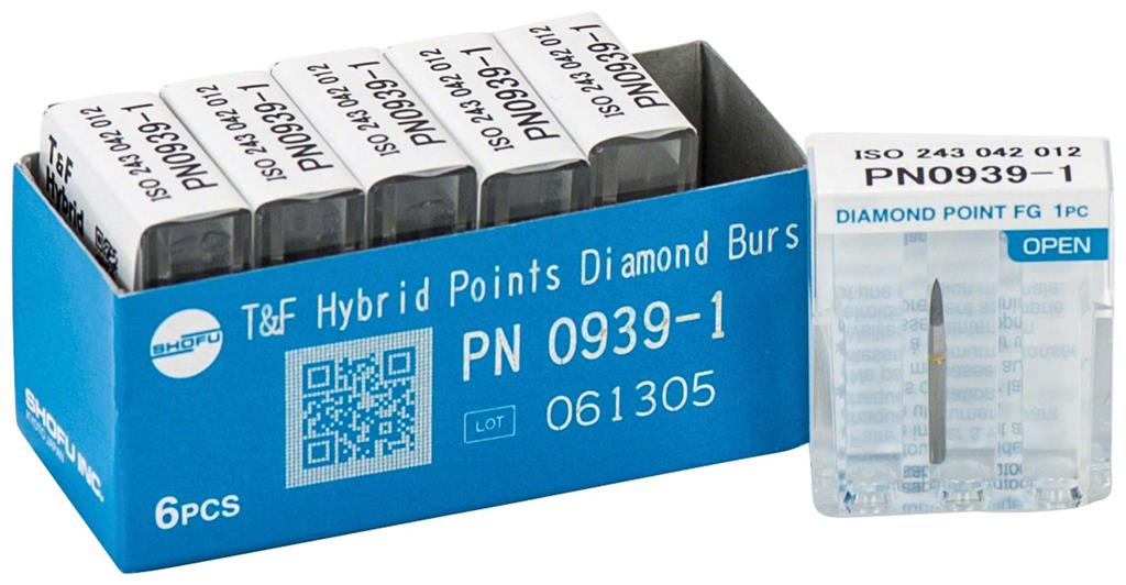 Hybrid Points® T&F Diamond Burs – FG, Extra Fine, Yellow, 1/Pkg