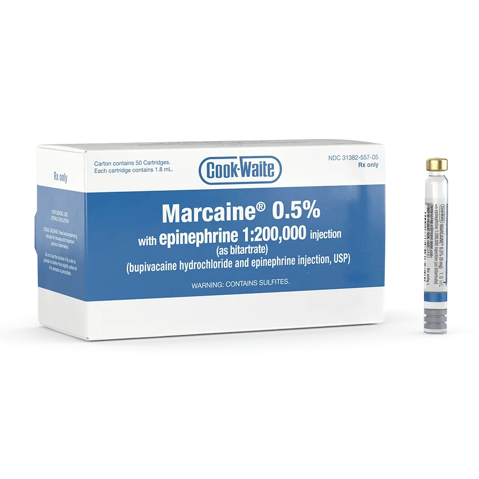 Cook-Waite Marcaine® – 1.8 ml Injection Cartridges, 50/Pkg