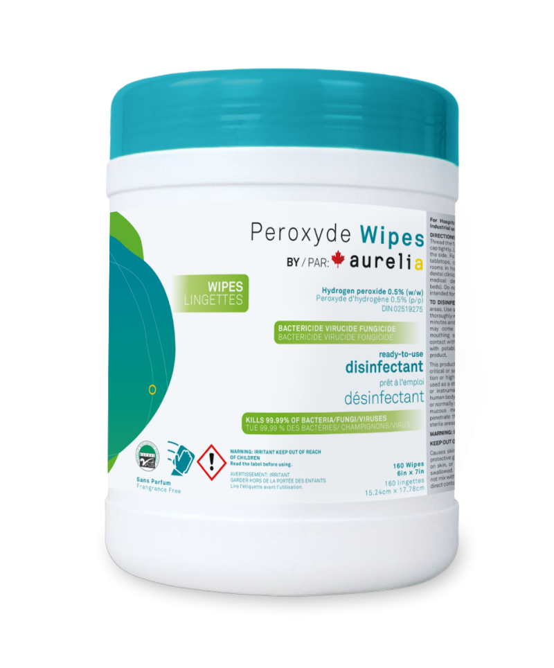 Aurelia Biodegradable Peroxyde Wipes,6"x7" 160//Pkg