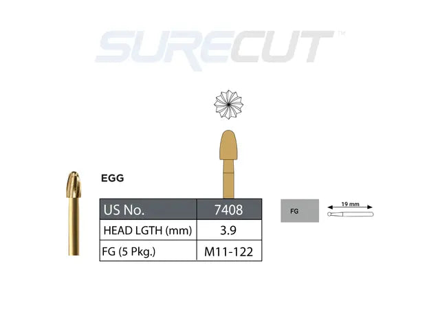 SureCut, Carbide, Trim & Finish, Egg FG - 5/Pk