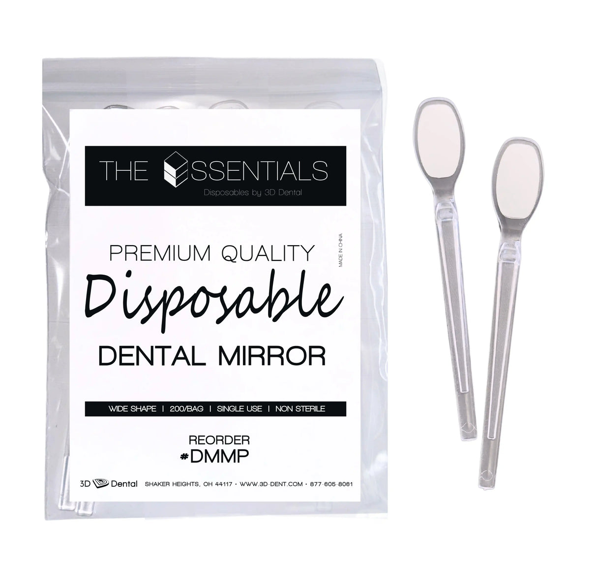 Double-Sided Disposable Mouth Mirrors - 200/Pk
