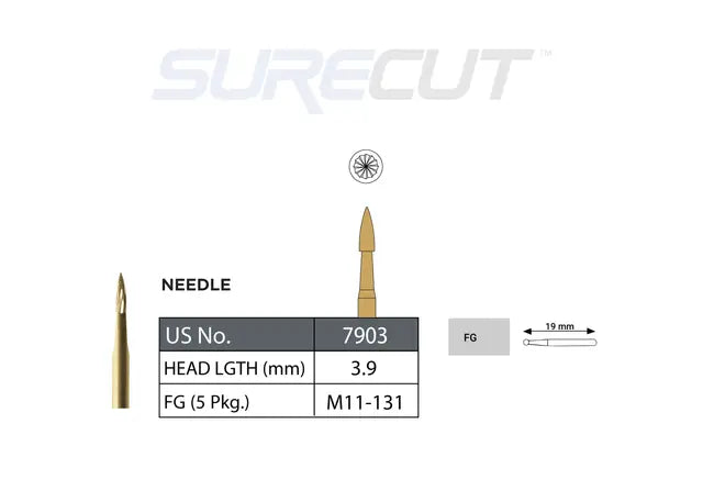 SureCut, Carbide, Trim & Finish, Needle FG - 5/Pk