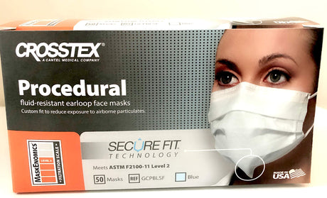 Procedural Earloop with Secure FitĀ® Technology Face Masks ā ASTM Level 2, 50/Box