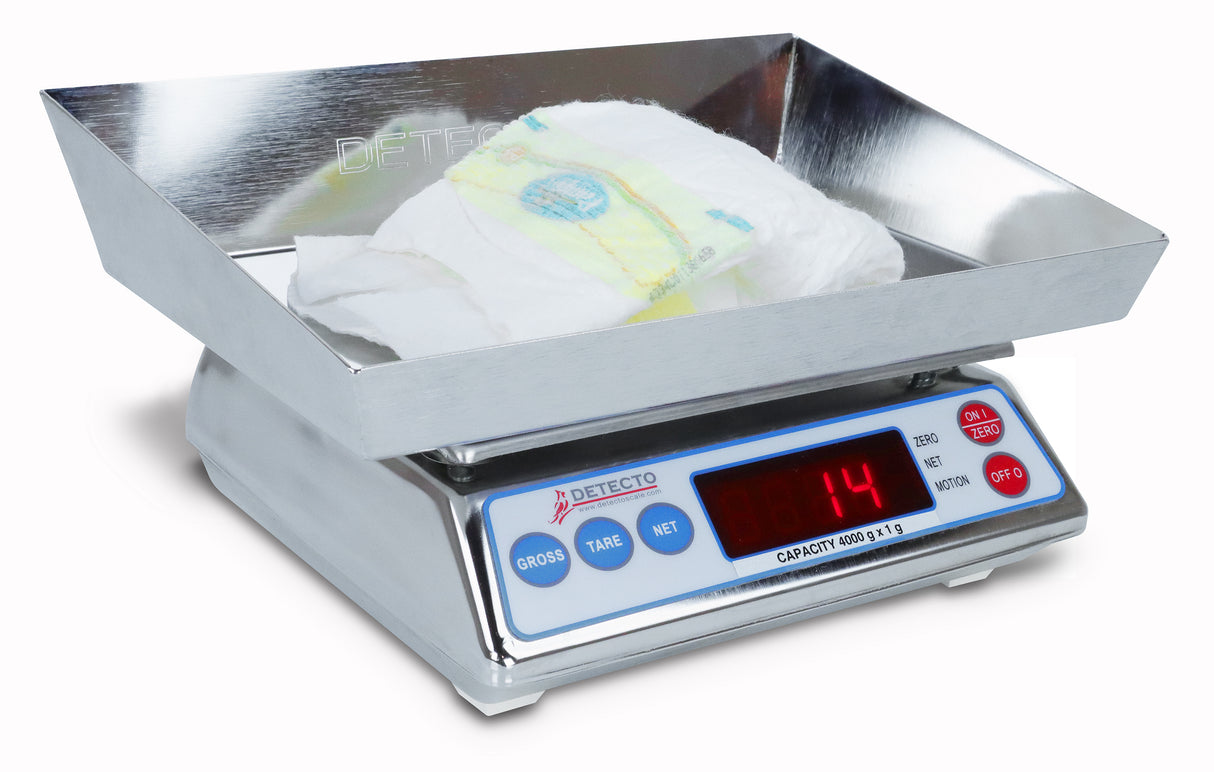 Wet Diaper Scale, 4000g x 1g capacity, L9" x W6" x H2"