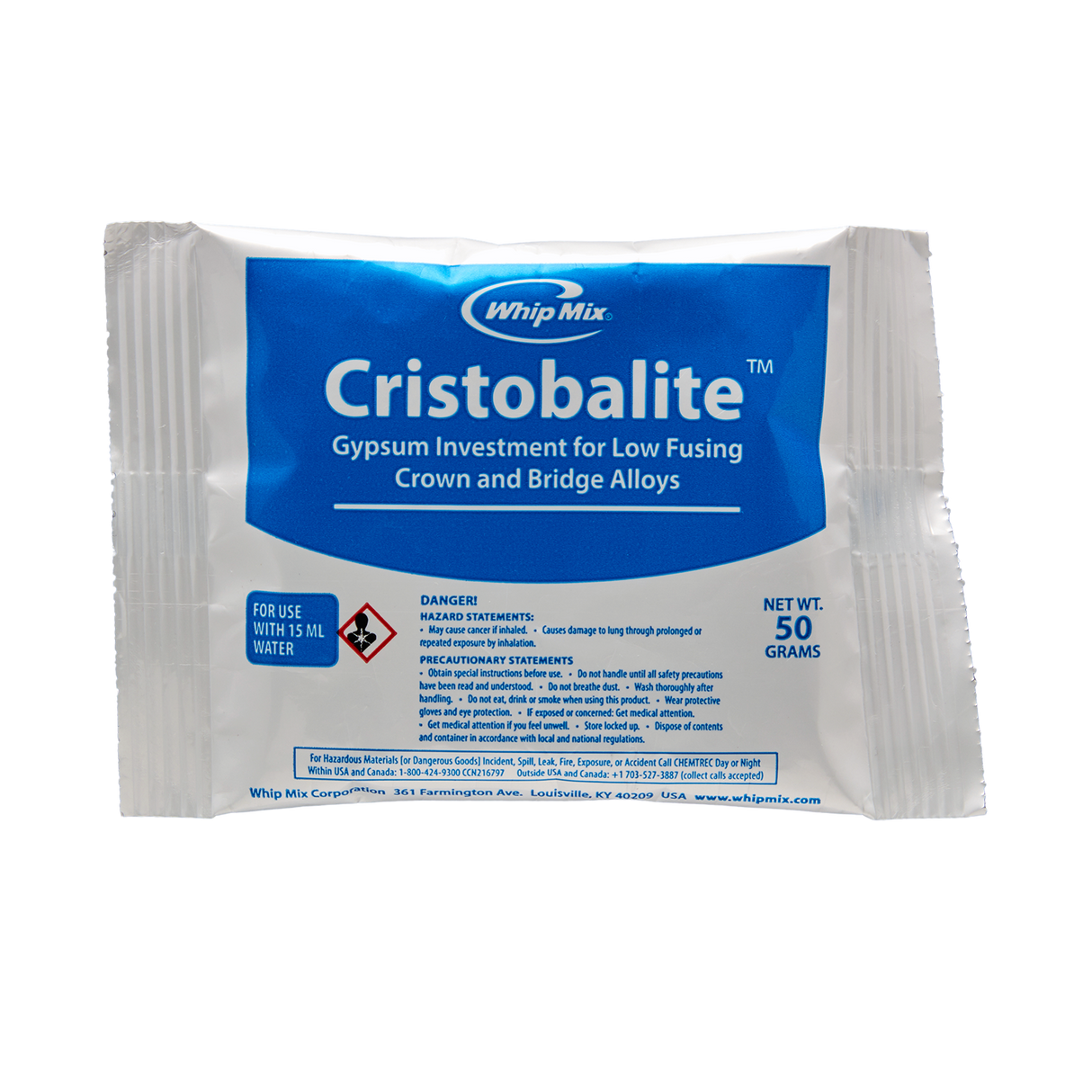 Cristobalite, 144/ 50 g Preweighed Packets