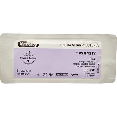 Perma Sharp® Polyglycolic Acid (PGA) Undyed Sutures Absorbable – 3/8 Circle, Reverse Cutting, 12/Pkg