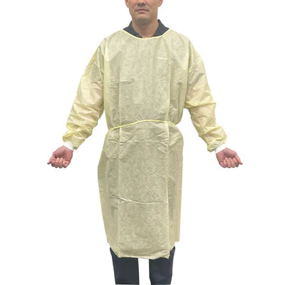 Isolation Gown - Level 2, Full Back, Tie Neck & Waist, Knit Cuffs, Universal Size - 10/Bag