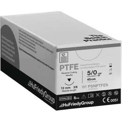 Perma Sharp® PTFE Monofilament Nonabsorbable Sterile Surgical Sutures – 3/8 Circle, Reverse Cutting, 18", White, 12/Pkg