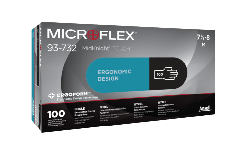 MICROFLEX® MidKnight™ Touch Nitrile exam gloves - 100/Box