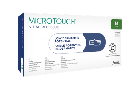 Micro-Touch® Nitrafree™ Blue Exam Gloves – Berry Blue, Latex Free, Powder Free, 200/Box
