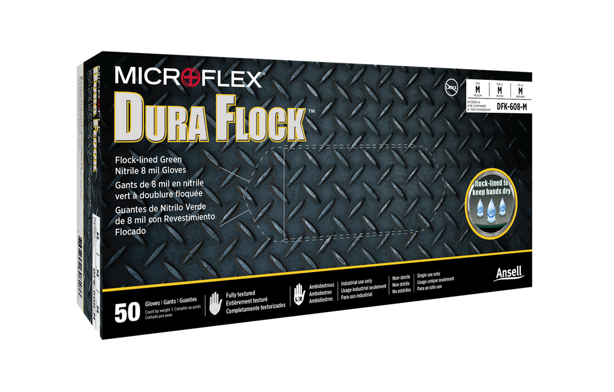 MICROFLEX® Dura Flock® DFK-608 - 50/Box - 10 Boxes/Case
