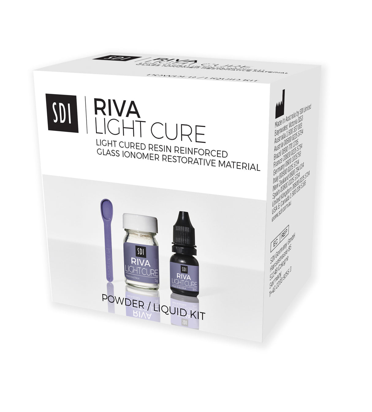 Riva Light Cure Glass Ionomer Restorative.