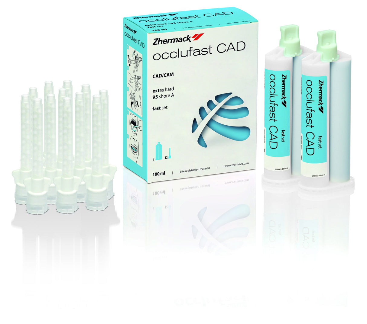 Occlufast® CAD A-Silicone Bite Registration – Base/Catalyst, Light Blue, 50 ml Cartridges, 2/Pkg