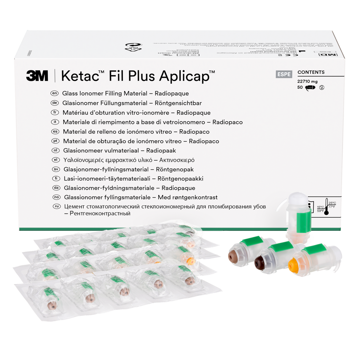 Ketac Fil Plus Aplicap™ Glass Ionomer Restorative Capsule Refill, 50/Pkg