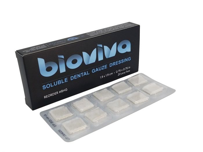 Bioviva Hemostatic Gauze Dressing - .75" x .75" 40 Pieces, 20 Uses/box