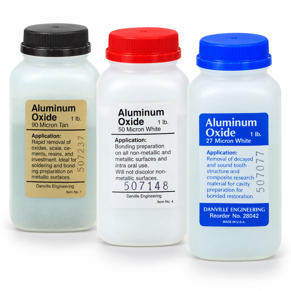 Danville Aluminum Oxide 1 lb, three micron options - illustrative recreated product image