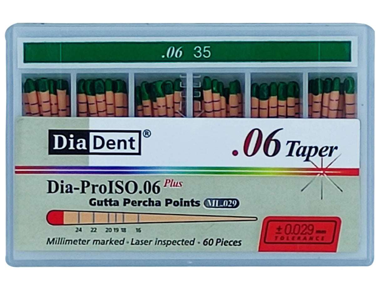 Dia-ISO GT™ Gutta Percha Points – 0.06 Taper, 60/Box - Size #35 | EXP - 04/2025