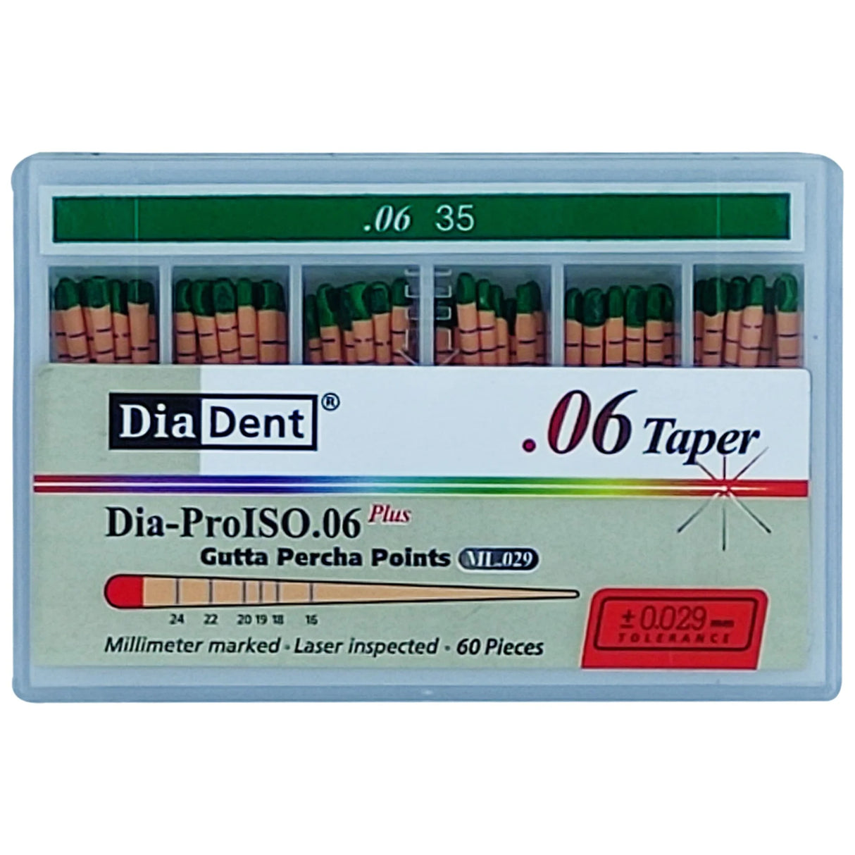 Dia-ISO GT™ Gutta Percha Points – 0.06 Taper, 60/Box - Size #35 | EXP - 09/2024