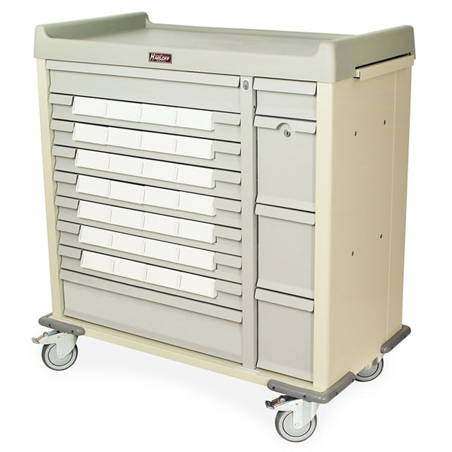 Med-Bin Cart, Standard Line, with 28-5" Bins, 24" D, 43.5" W x H45.625", 235 lbs