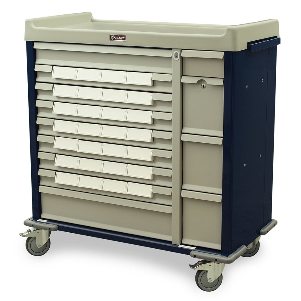 Med-Bin Cart, Standard Line, with 28-5" Bins, 24" D, 43.5" W x H45.625", 235 lbs