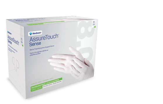 AssureTouch Sense Latex Fee Surgical Gloves- 50/Bx