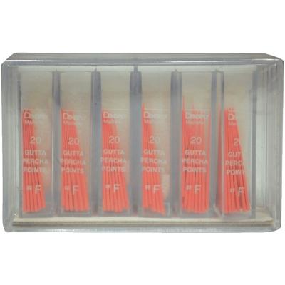 Gutta Percha Points – Hand Rolled, Color Coded, 20 Points/Vial, 6 Vials/Box