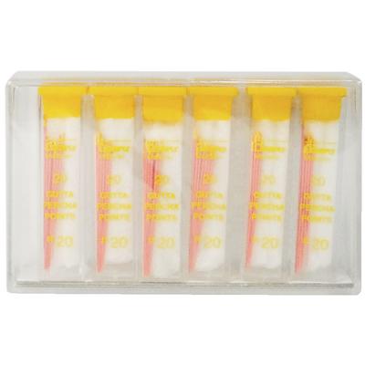 Gutta Percha Points – Hand Rolled, Color Coded, 20 Points/Vial, 6 Vials/Box
