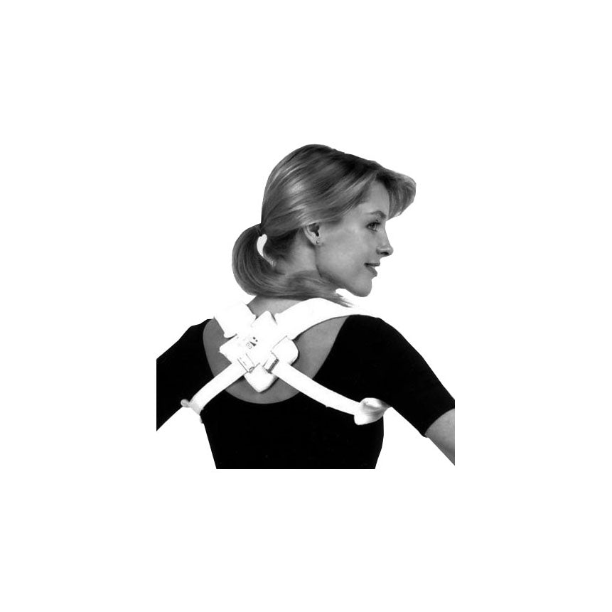 Clavicle Support, with Metal Buckle Closure, White