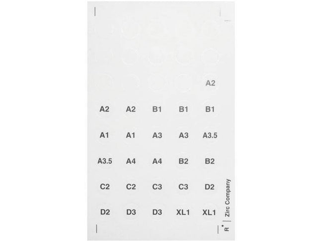 Shade Label Sheet - 3Z Dental (6178357313728)