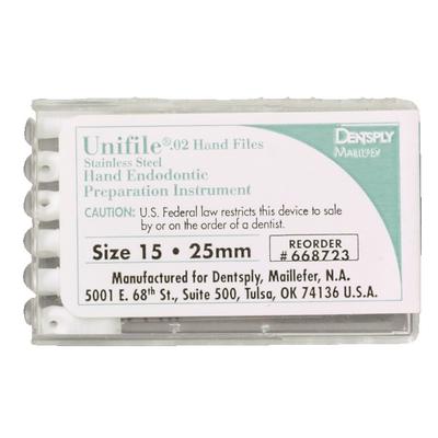 Unifiles® Stainless Steel Hand Files – 25 mm, 6/Pkg