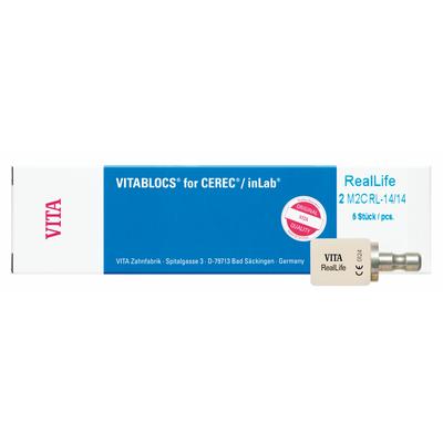 VITABLOCS® RealLife for CEREC® and inLab® MC XL – Size RL-14/14, 5/Pkg