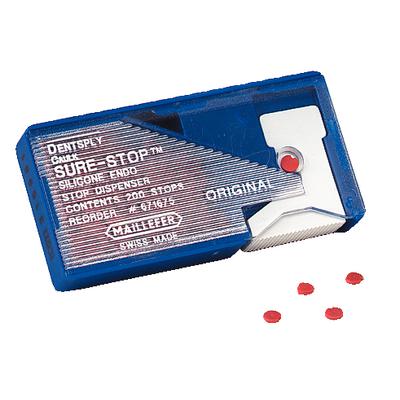 Sure-Stop Dispenser with 200 Silicone Endo Stops, Red