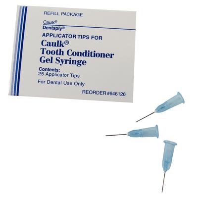 Caulk® Tooth Conditioner Gel Syringe Refill Applicator Tips – Blue, 25/Pkg
